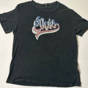 R13 Black Elvis Graphic Tee